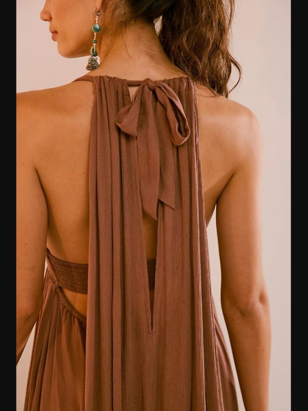 Free People Brown Maxi Dress with Side Slit - Picture 4 of 13